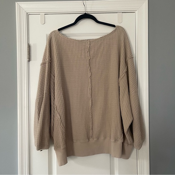 American Eagle AE Oversized Waffle V Neck Pullover XL - Picture 6 of 8